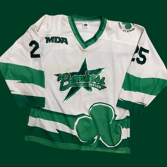 RARE Dayton Bombers St. Patrick’s Day jersey. Signed and game-worn. - Picture 1 of 5